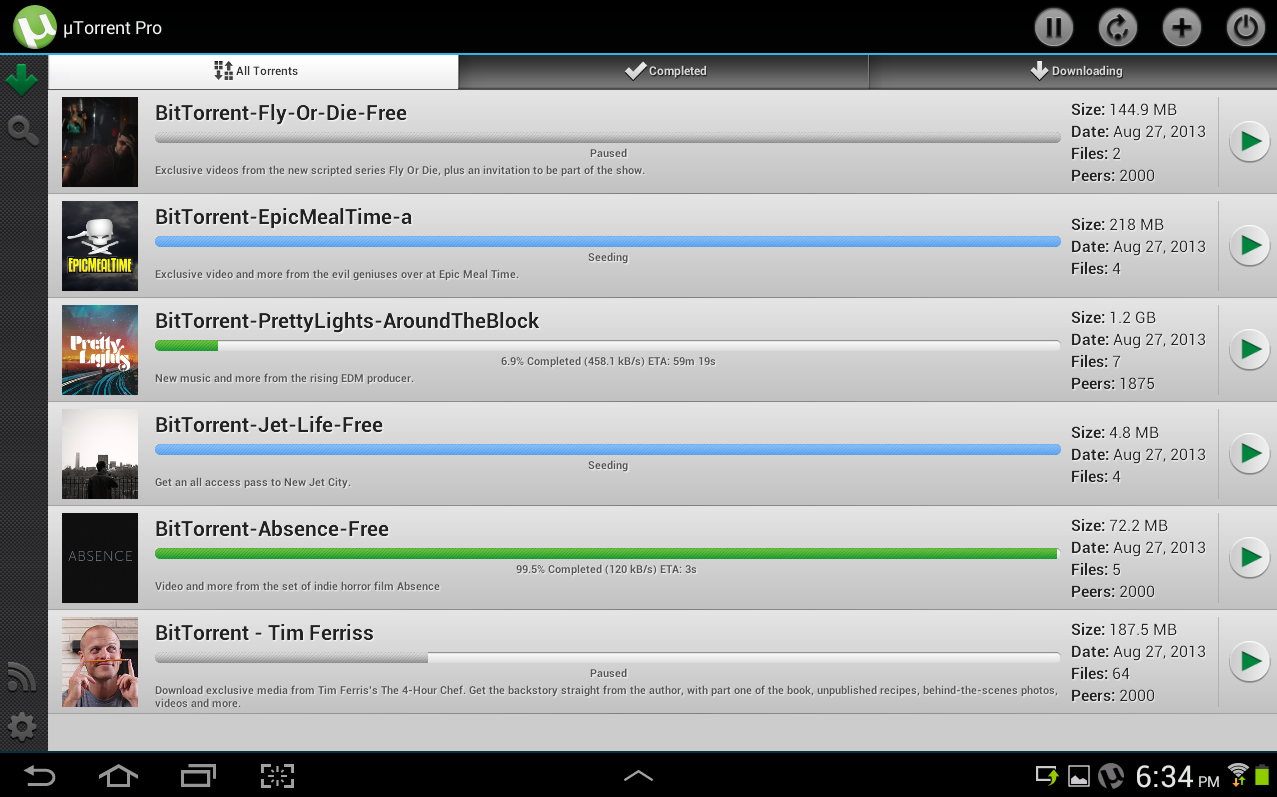 utorrent pro android features