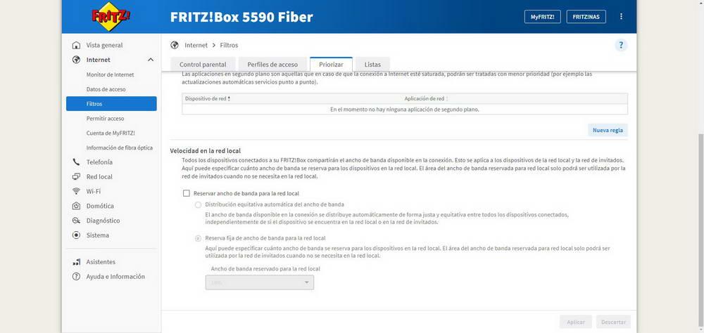 QoS y priorización del router FRITZ!Box con el FRITZ!OS 7.90